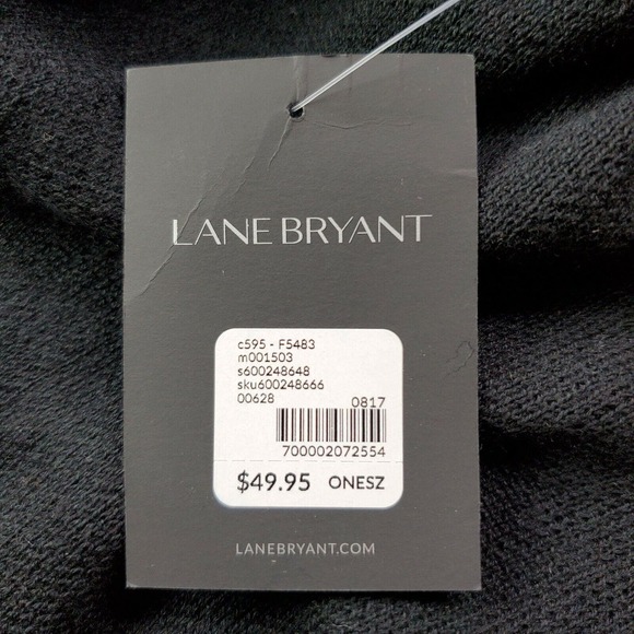 CC - Lane Bryant Women Vest One Size Solid Black Sleeveless Kimono Layering NWT - Picture 6 of 7